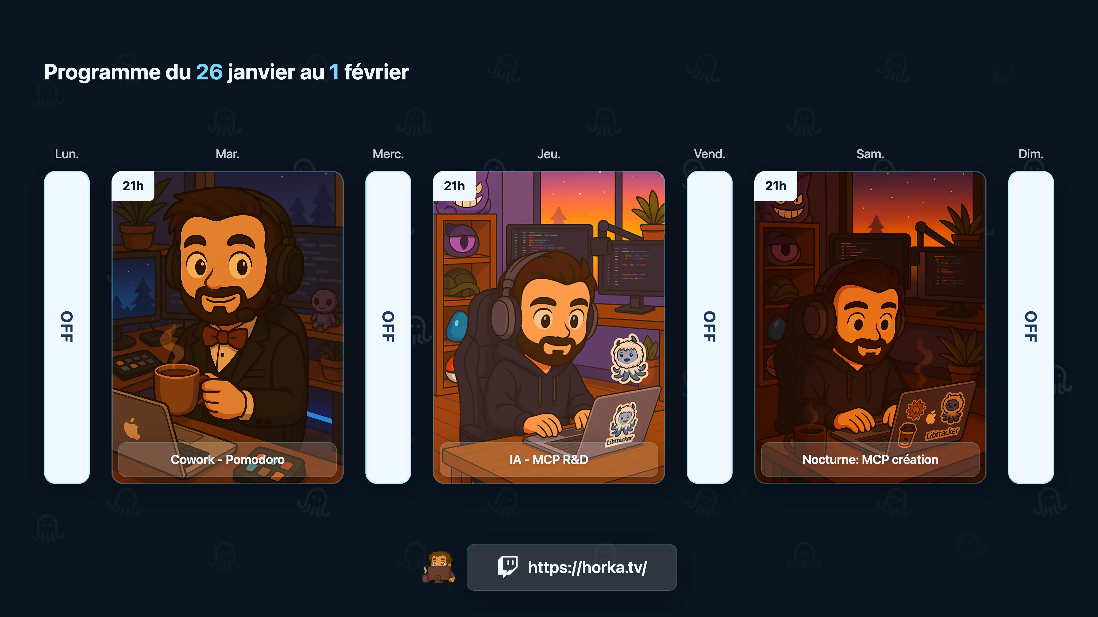 MyPlanning stream schedule - Ocean Waves theme example